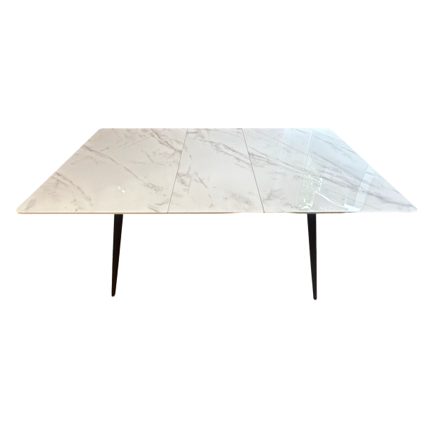 White and Gold 1.3m Ceramic extending dining table